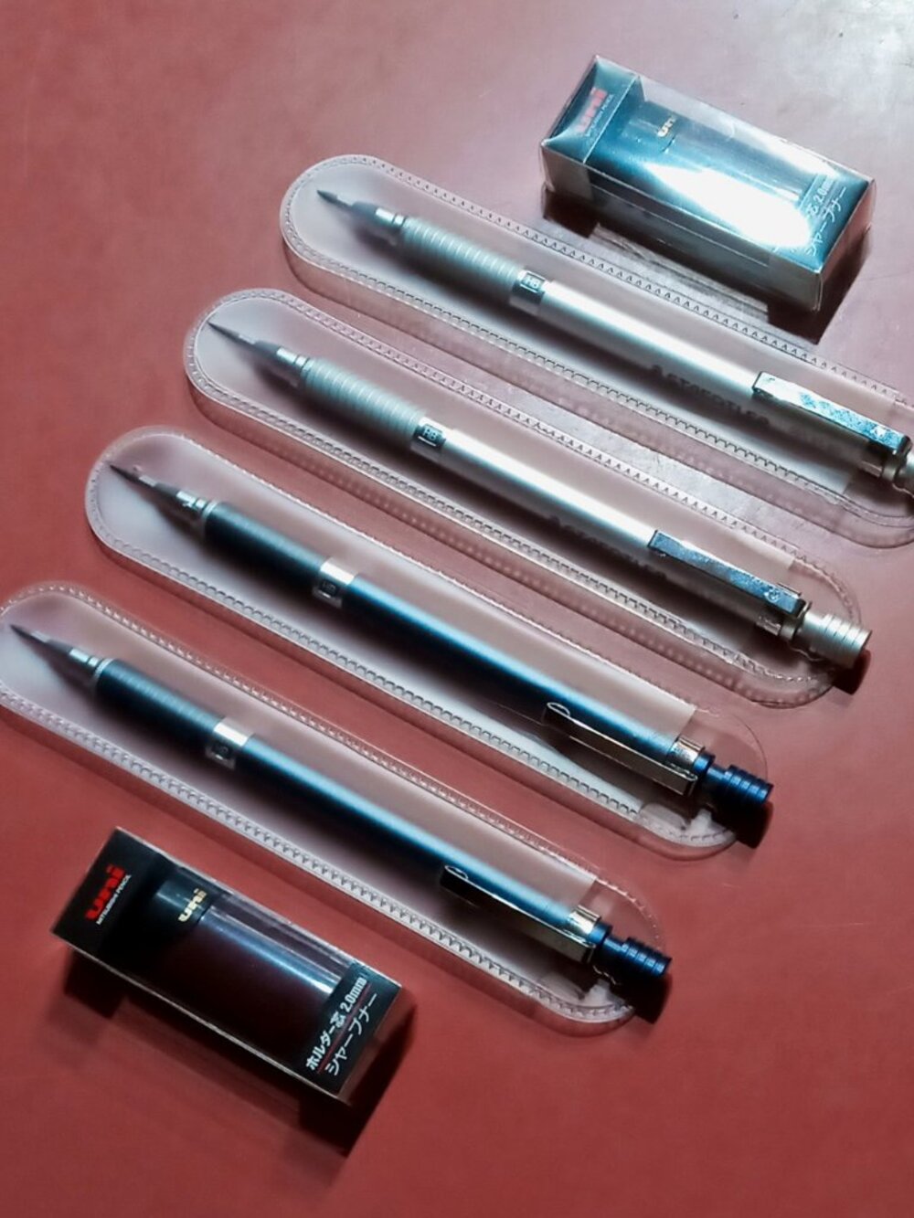 4 STAEDTLER Mechanical Drafting Pencils & 2 Mitsubishi Pencil Pocket Sharpeners